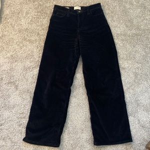 Black corduroy high waisted wide leg pant, 4R/27.